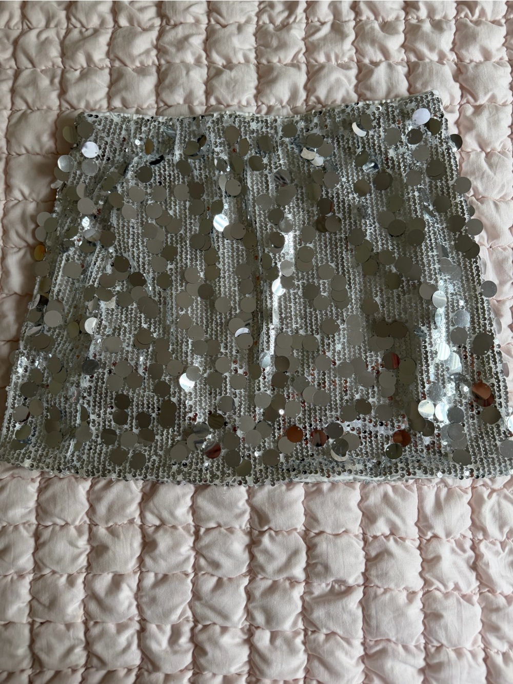 Silver Sequin Mini Skirt - Women's Party Skirt